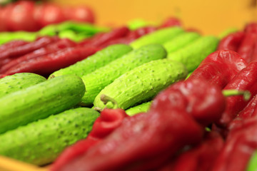 Cucumbers and peppers