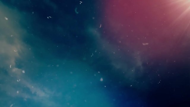 Flying dust particles abstract background with gradient and clouds.
Good for wedding backgrounds or titles.