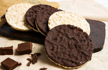 Chocolate covered corn plates snack