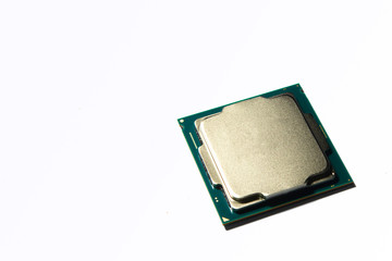 year 2018 Central processing unit (CPU) x64 hexa-core processor with hyper-threading, isolated on white background