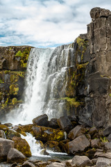 Waterfall at Thingvellir in Iceland