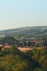 Fototapeta na wymiar view from weimar to ettersberg with memorial momument