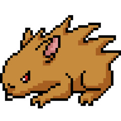 Obraz premium vector pixel art porcupine monster