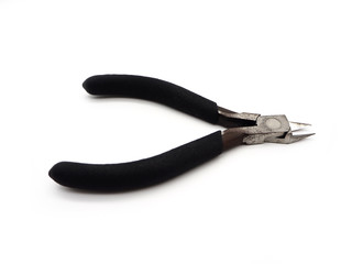 A cutting pliers for model kit isolated on white background.