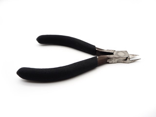 A cutting pliers for model kit isolated on white background.