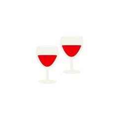 Glasses for the wine icons in color