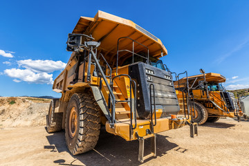 Closeup of large dumper truck