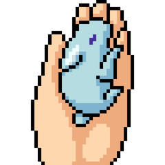 Obraz premium vector pixel art baby rabbit
