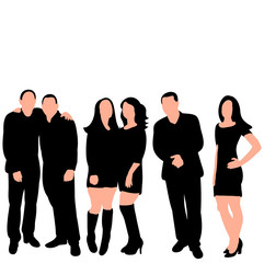 Fototapeta premium silhouette of a group of people