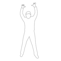 sketch of man jumping