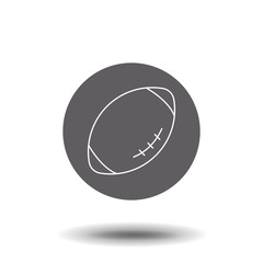 Rugby ball outline icon, modern minimal flat design style. American football vector illustration, symbol. Thin line sign for design logo. Outline pictogram on white background