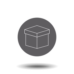 Box icon thin line for web and mobile, modern minimalistic flat design. Outline Vector Icon Isolated on White Background. Trendy flat ui sign design, graphic pictogram. Logo illustration. Eps10.