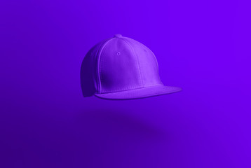 Blank cap in perspective view. Snapback on background. Blank baseball snap back cap for your design. Mock up hat cap for you logo, brand identity etc.