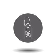 price tag sale sign label line black icon on white background