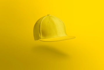 Blank cap in perspective view. Snapback on background. Blank baseball snap back cap for your design. Mock up hat cap for you logo, brand identity etc.