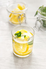 Fresh lemon mint detox drink healthy nutrition diet