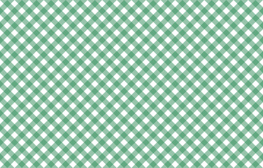 Diagonal Gingham-like table cloth with greenery green and white checks. Symmetrical overlapping stripes in a single solid color against white background, similar to a table cloth or a picnic napkin