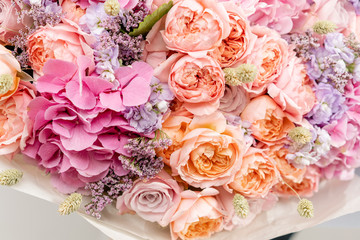 beautiful spring bouquet. composition of different colors. background