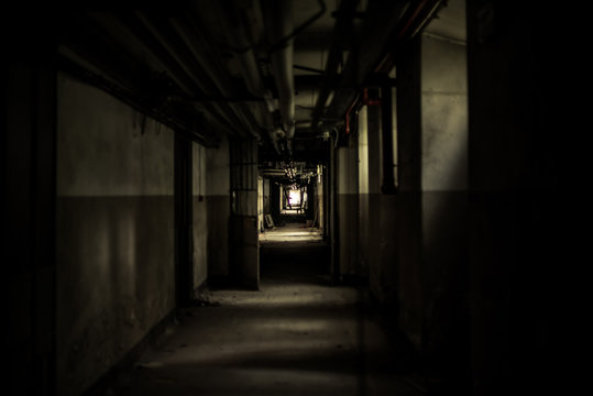 scary tunnel in a abandoned building