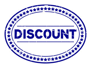Grunge blue discount word oval rubber seal stamp on white background