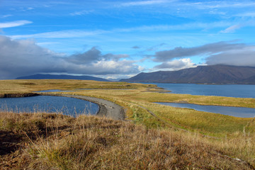 hiking in the mountains of Iceland