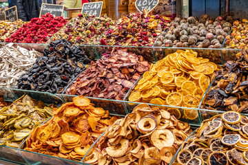 Dried fruits at the bazaar.