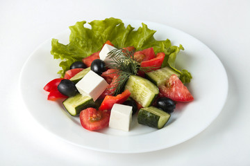 greek salad with feta cheese and olives