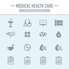 The medical health care icon set element set 3