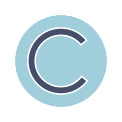Copyright symbol glyph color icon