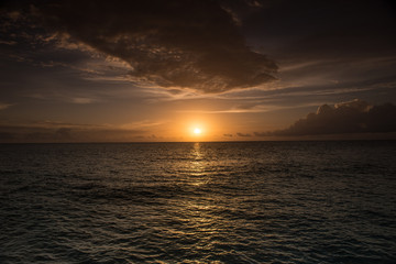 Fototapeta na wymiar Sunset over the Sea in Maldives
