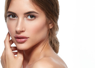 Beautiful woman skin care healthy concept beauty portrait.