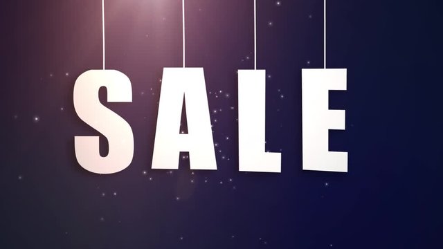 sales letter just hung on string with beautyful blue background