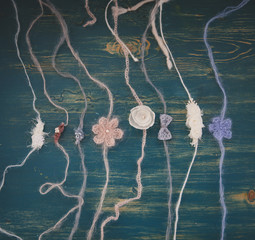 Crochet accessories on the table