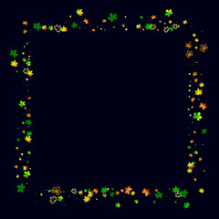 Colored autumn flying leaves on a black background An example of festive background, wallpaper, packaging, cover, tile, textiles