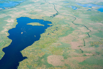 Danube Delta Aerial View over Unique Nature