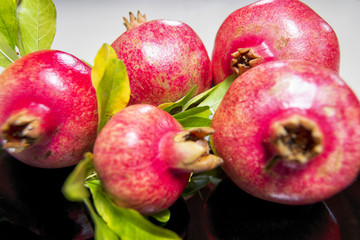 fresh natural red pomegranates