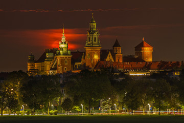 Cracow at the moonrise