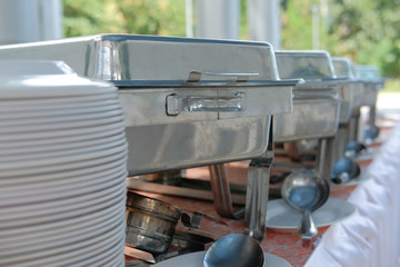 Food buffet catering in restaurant for wedding party banquet event. eating dining concept