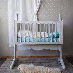 Baby cot in baby room 