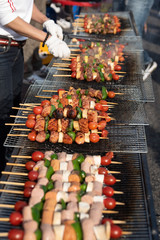 Food baked with sticks, Seoul street food, Korea.