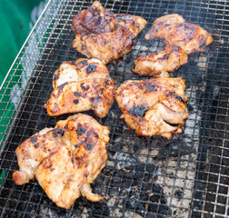 Grilled food on the grill, Seoul street food, Korea.