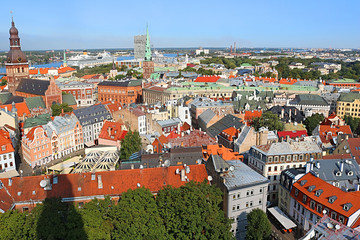 Obraz premium View of Riga in a sunny day, Latvia