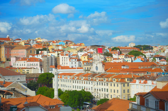 Skyline Lisbon Old Town  Rossio