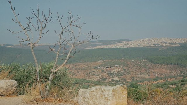 Palestinian city near Nazareth. View from Mount Hermon.
Lower Galilee - Israel, cca 2015.