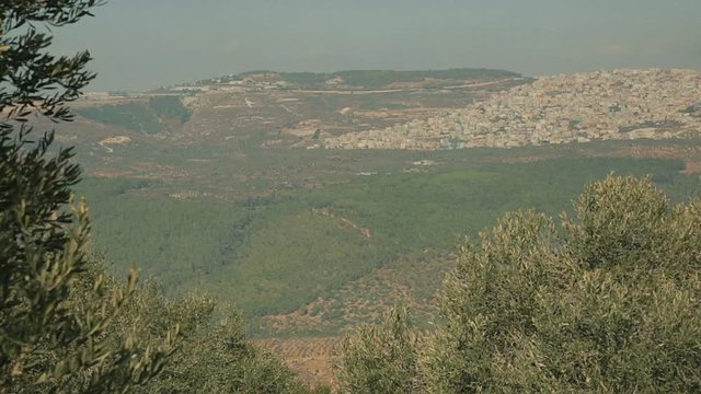 Palestinian city near Nazareth. View from Mount Hermon.
Lower Galilee - Israel, cca 2015.