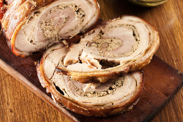 Traditional italian porchetta