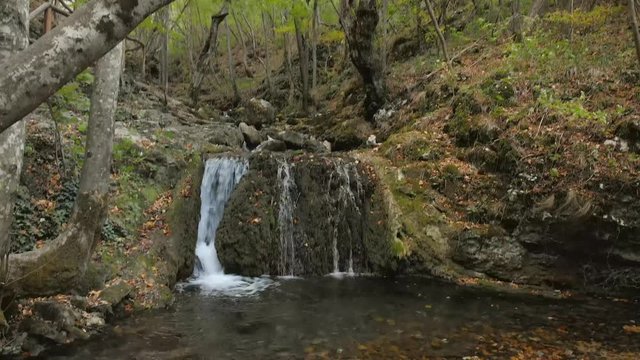 Beautiful unique Bigar Waterfall in Romania