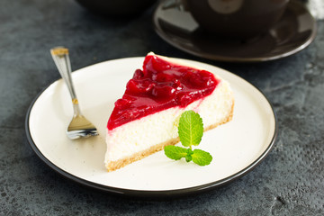 Cheesecake with Cherry Jelly.