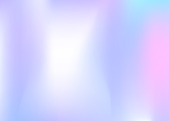 Holographic abstract background. Spectrum holographic backdrop with gradient mesh. 90s, 80s retro style. Pearlescent graphic template for placard, presentation, banner, brochure.