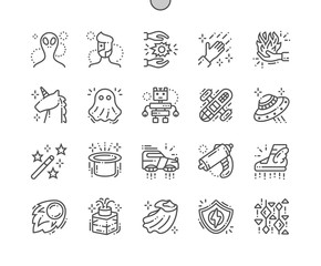 Fantasy Well-crafted Pixel Perfect Vector Thin Line Icons 30 2x Grid for Web Graphics and Apps. Simple Minimal Pictogram